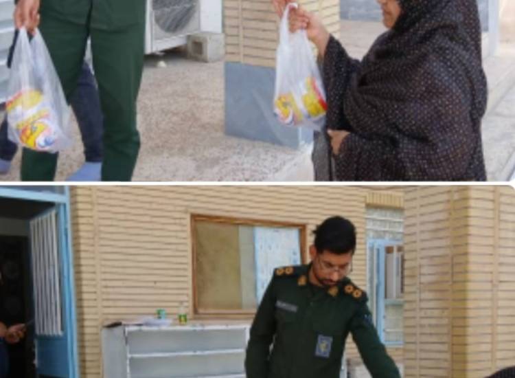 توزیع گوشت گرم درمحله طرح کرامت شهرستان بستک