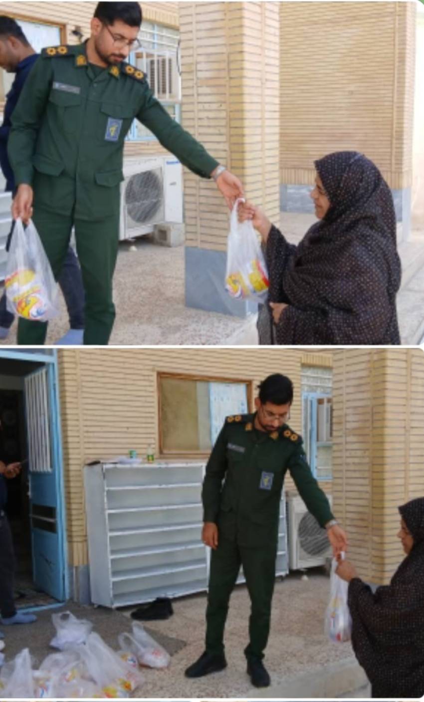 توزیع گوشت گرم درمحله طرح کرامت شهرستان بستک